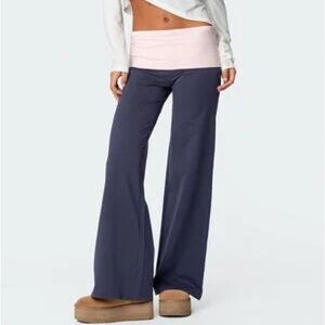 Edikted Fold Over Flare Pants
